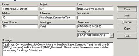 Datastage Connection test
