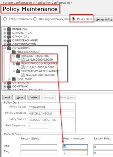 Policy Maintenance Reason Code