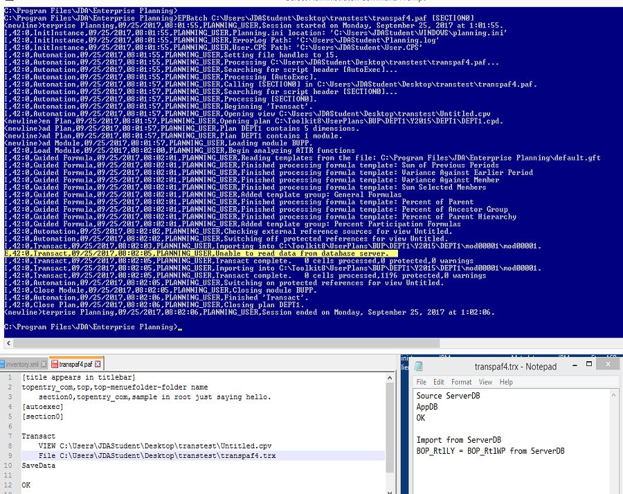 transact error batch